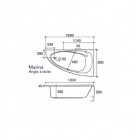 Baignoire d'angle à droite 175l 160x90x42cm marina