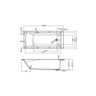 Baignoire droite 193l 170x75x41,5cm inca