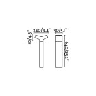 Balise de jardin gris foncé tau 1 ampoule