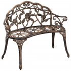 Banc de jardin chaise de jardin fonte résistant 100 cm fonte couleur bronze
