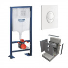 Lot bati support grohe rapid sl avec habillage wedi i-board avec ou sans revêtement, blanche, avec revetement carbon noir