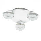 Plafonnier blanc techno 3 ampoules 16 cm