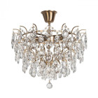 Plafonnier laiton crystal 6 ampoules 52 cm