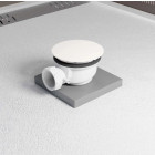 Bonde de receveur Ø90 mm - Capot blanc mat - Evacuation Horizontale Aurlane - FAC1140