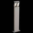 Borne d'extérieur grise street 2 ampoules 60 cm