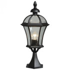 Borne d'extérieur noire street 1 ampoule 60 cm