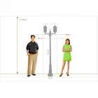 Borne d'extérieur noire street 2 ampoules 225 cm