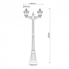 Borne d'extérieur noire street 2 ampoules 230 cm