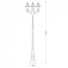 Borne d'extérieur noire street 3 ampoules 230 cm