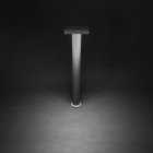 Borne pile 90cm, led, aluminium et polycarbonate, gris
