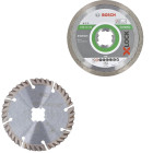 Kit 2 Disques à tronçonner diamant X-Lock : 1 pour Céramic + 1 Disque universel - Lot de 2 - BOSCH - 0615997632