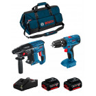 Bosch kit 18v bk207bag (gbh 18v-21 gsb 18v-21 2 x 5,0 ah gal18v-40 sac)