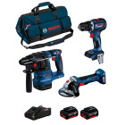 Bosch kit bk3012bag (gbh 18v-22 gsr 18v-90 c gws 18v-7 2 x 5,0 ah gal18v-40 hdbag)