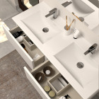 Meuble de salle de bain 120cm double vasque - sans miroir - 4 tiroirs - blanc - ida