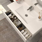 Meuble de salle de bain 100cm simple vasque - 2 tiroirs - blanc - ida