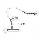 Bouchon évier de rechange enjoliveur inox diamètre 47 mm + chaînette 25 cm + borne wirquin