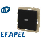 Poussoir lumineux noir mat efapel logus 90