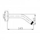 Bras de douche coudé 150 mm laiton chromé avec rosace pour pomme de douche