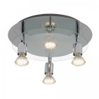 Brilliant ag g94404a15 virginia plafonnier led à 3+1 lumières métal/verre 3 w integrated chrome [classe énergétique a+]