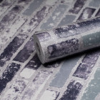 Papier peint intissé vinyle - Effet brique - Modèle brique multi gris