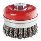 Brosse conique acier torsadé 80 mm
