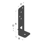 Pied de poteau réglable en largeur - Finition noire - PPG60/25PB