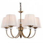 Suspension 5 ampoules langham, laiton antique, avec abat-jour