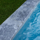 Kit complet | margelles pour piscine 4x4m en pierre adana gris bleu (+ colle, joint, hydrofuge ...)