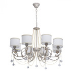 Suspension blanche elegance 8 ampoules 80 cm