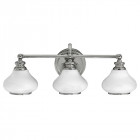 Applique salle de bain ainsley, chrome poli, verre opale, 3 led