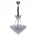 Suspension chromée crystal 6 ampoules 130 cm