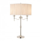 Lampe stanford, nickel, abat-jour beige
