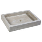 Vasque à poser rectangulaire pierre naturelle atlas beige 60x45x10 cm veillie