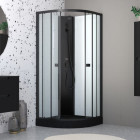 Cabine de douche 1/4 de cercle 85x85x200 cm - Portes coulissantes - Receveur Noir Mat - ELEMENTARY Aurlane - CAB290