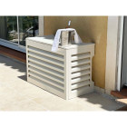 Cache climatisation venetian aluminium beige clair ral9001 large l 120 x h 120 x p 55 cm beyond blue