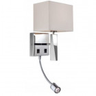 Applique mansion avec liseuse, abat-jour crème