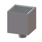 Boîte à eaux carrée 200x200 mm Ø80 mm + grille stop-feuille - Coloris au choix