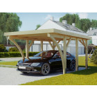 Carport bois PALERME 1 ou 2 voitures - Abris pour voitures - bois des régions nordiques - pin traité autoclave - ancrage fournis - Largeur au choix