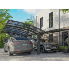 Carport aluminium autoportant bolton - 500 x 600 - 2 voiture - toiture en polycarbonate traite anti-uv