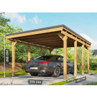 Carport bois CASTELLANE - 1 voiture - abri voiture - traité autoclave - montage facile - feutre bitumeux inclus - Longueur au choix