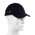 Casquette de protection singer anti heurt noire avec calotte moulee abs et visiere toile reglable par grip au dos