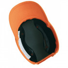 Casquette de protection singer anti heurt orange avec calotte moulee abs et visiere toile reglable par grip au dos