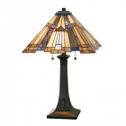 Lampe inglenook, bronze et verre tiffany