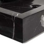 Vasque à poser rectangulaire avec perçage robinetterie en véritable marbre noir 70x45x10 cm