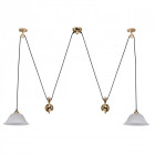 Suspension dorée classic 2 ampoules 71 cm Suspension dorée classic 2 ampoules 71 cm