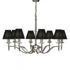 Suspension 8 ampoules stanford, nickel, abat-jour noirs