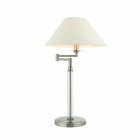 Lampe kingston, nickel et verre, avec abat-jour