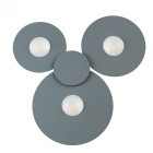 Plafonnier gris techno 3 ampoules 3.5 cm