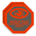 Stick-6 - deux autocollants dissuasifs vidéo surveillance pour portail