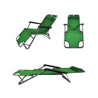 Transat chaise longue jardin plage 3 positions       vert